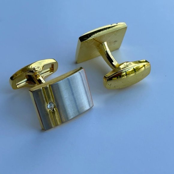 Cuff Links Gold/Silver Tone Fashion Cuff Links Men Jewelry New - Picture 2 of 10